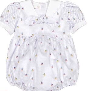 Sailboat Nautical Print Kids Bubble Romper